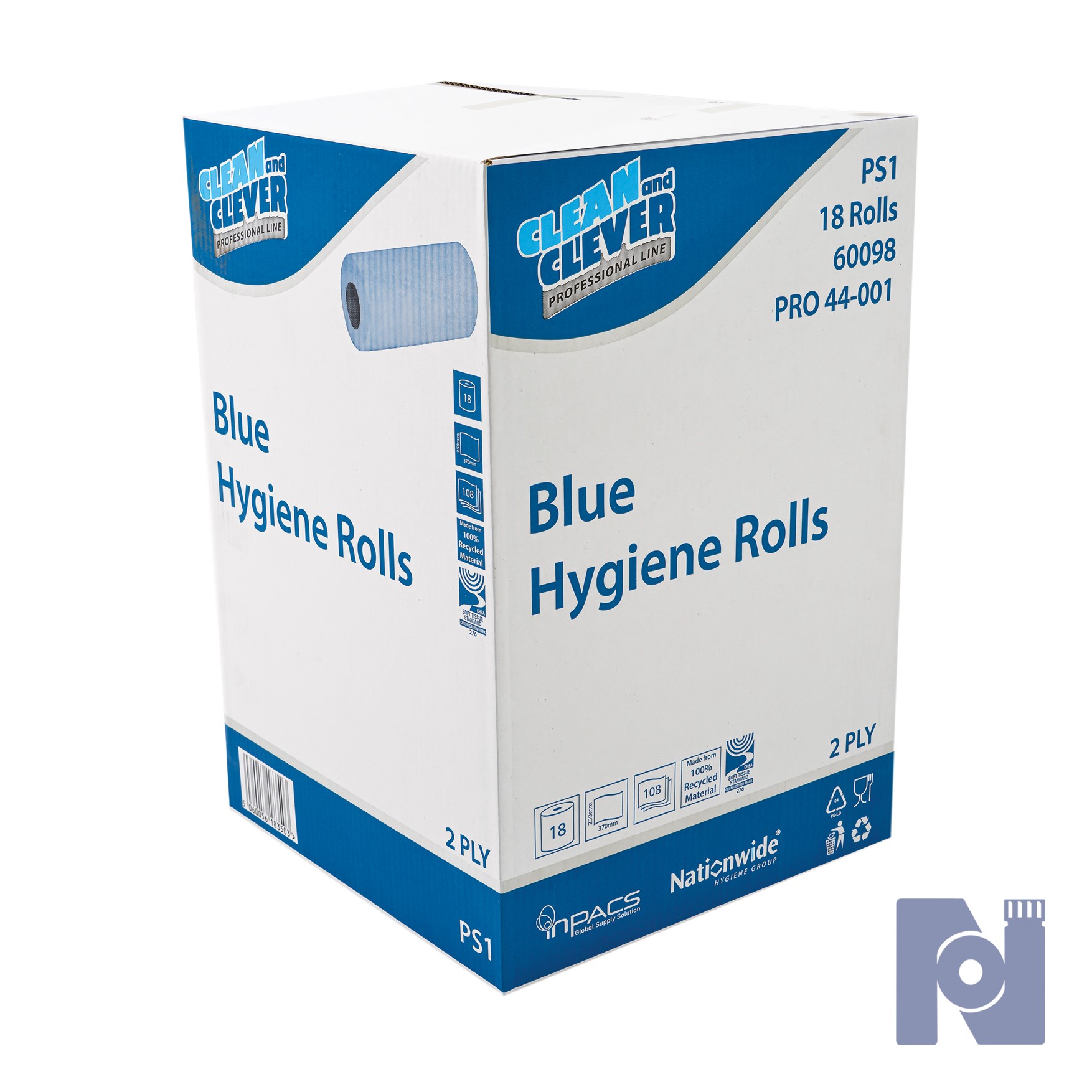 H2B240 Hygiene Roll - Blue 25cm
