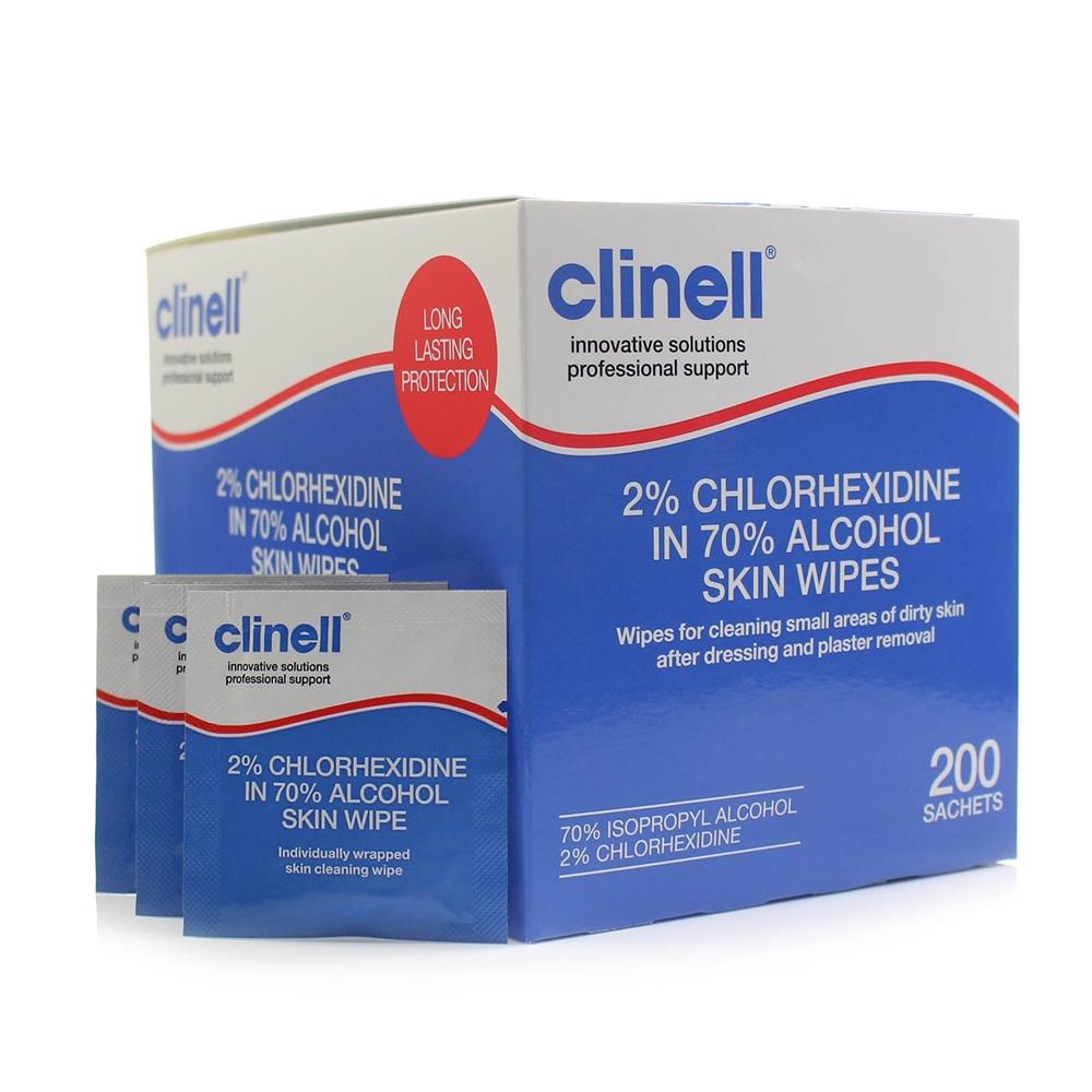 Clinell 2% Chlorhexidine in 70% Alcohol Skin Wipes